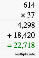How to calculate 614 times 37 using long multiplication How to calculate 614 times 37 using long multiplication