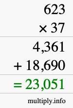 How to calculate 623 times 37 using long multiplication How to calculate 623 times 37 using long multiplication
