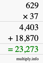 How to calculate 629 times 37 using long multiplication How to calculate 629 times 37 using long multiplication