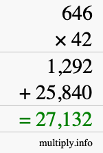 How to calculate 646 times 42 using long multiplication How to calculate 646 times 42 using long multiplication