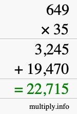 How to calculate 649 times 35 using long multiplication How to calculate 649 times 35 using long multiplication