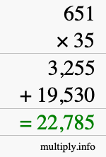 How to calculate 651 times 35 using long multiplication How to calculate 651 times 35 using long multiplication