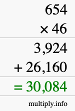 How to calculate 654 times 46 using long multiplication How to calculate 654 times 46 using long multiplication