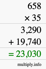 How to calculate 658 times 35 using long multiplication How to calculate 658 times 35 using long multiplication