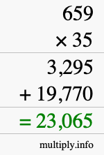 How to calculate 659 times 35 using long multiplication How to calculate 659 times 35 using long multiplication