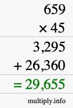How to calculate 659 times 45 using long multiplication How to calculate 659 times 45 using long multiplication