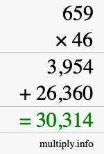 How to calculate 659 times 46 using long multiplication
