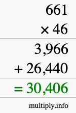 How to calculate 661 times 46 using long multiplication