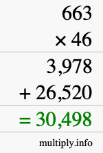 How to calculate 663 times 46 using long multiplication How to calculate 663 times 46 using long multiplication