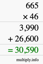 How to calculate 665 times 46 using long multiplication How to calculate 665 times 46 using long multiplication