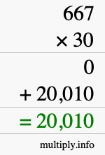 How to calculate 667 times 30 using long multiplication How to calculate 667 times 30 using long multiplication