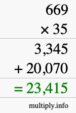 How to calculate 669 times 35 using long multiplication How to calculate 669 times 35 using long multiplication