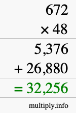How to calculate 672 times 48 using long multiplication How to calculate 672 times 48 using long multiplication