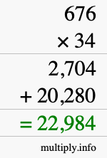 How to calculate 676 times 34 using long multiplication How to calculate 676 times 34 using long multiplication