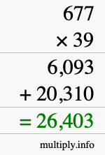 How to calculate 677 times 39 using long multiplication