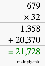 How to calculate 679 times 32 using long multiplication How to calculate 679 times 32 using long multiplication