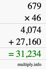 How to calculate 679 times 46 using long multiplication How to calculate 679 times 46 using long multiplication
