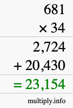 How to calculate 681 times 34 using long multiplication How to calculate 681 times 34 using long multiplication
