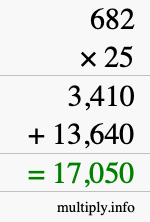 How to calculate 682 times 25 using long multiplication How to calculate 682 times 25 using long multiplication