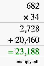 How to calculate 682 times 34 using long multiplication How to calculate 682 times 34 using long multiplication