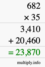 How to calculate 682 times 35 using long multiplication How to calculate 682 times 35 using long multiplication