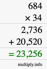 How to calculate 684 times 34 using long multiplication How to calculate 684 times 34 using long multiplication