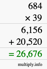 How to calculate 684 times 39 using long multiplication