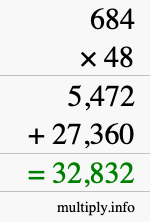 How to calculate 684 times 48 using long multiplication How to calculate 684 times 48 using long multiplication
