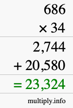 How to calculate 686 times 34 using long multiplication How to calculate 686 times 34 using long multiplication