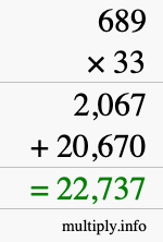 How to calculate 689 times 33 using long multiplication