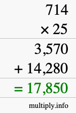 How to calculate 714 times 25 using long multiplication How to calculate 714 times 25 using long multiplication
