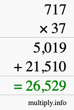 How to calculate 717 times 37 using long multiplication