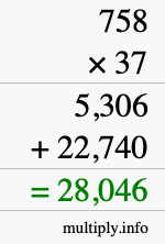How to calculate 758 times 37 using long multiplication How to calculate 758 times 37 using long multiplication