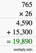 How to calculate 765 times 26 using long multiplication How to calculate 765 times 26 using long multiplication