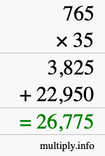 How to calculate 765 times 35 using long multiplication How to calculate 765 times 35 using long multiplication
