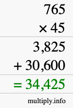 How to calculate 765 times 45 using long multiplication How to calculate 765 times 45 using long multiplication