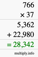 How to calculate 766 times 37 using long multiplication How to calculate 766 times 37 using long multiplication