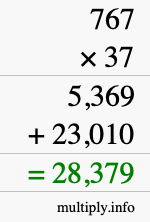 How to calculate 767 times 37 using long multiplication How to calculate 767 times 37 using long multiplication
