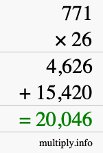 How to calculate 771 times 26 using long multiplication How to calculate 771 times 26 using long multiplication