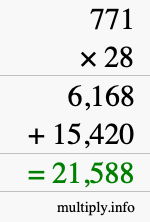 How to calculate 771 times 28 using long multiplication How to calculate 771 times 28 using long multiplication