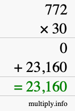 How to calculate 772 times 30 using long multiplication How to calculate 772 times 30 using long multiplication