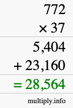 How to calculate 772 times 37 using long multiplication How to calculate 772 times 37 using long multiplication