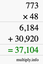 How to calculate 773 times 48 using long multiplication How to calculate 773 times 48 using long multiplication