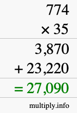 How to calculate 774 times 35 using long multiplication How to calculate 774 times 35 using long multiplication
