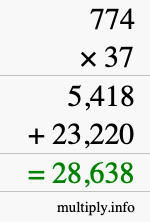 How to calculate 774 times 37 using long multiplication How to calculate 774 times 37 using long multiplication