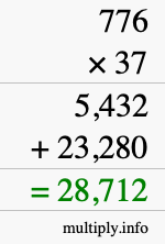 How to calculate 776 times 37 using long multiplication How to calculate 776 times 37 using long multiplication