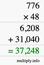 How to calculate 776 times 48 using long multiplication How to calculate 776 times 48 using long multiplication