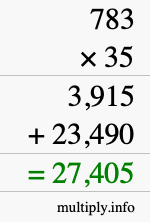 How to calculate 783 times 35 using long multiplication