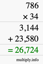 How to calculate 786 times 34 using long multiplication How to calculate 786 times 34 using long multiplication
