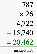 How to calculate 787 times 26 using long multiplication How to calculate 787 times 26 using long multiplication